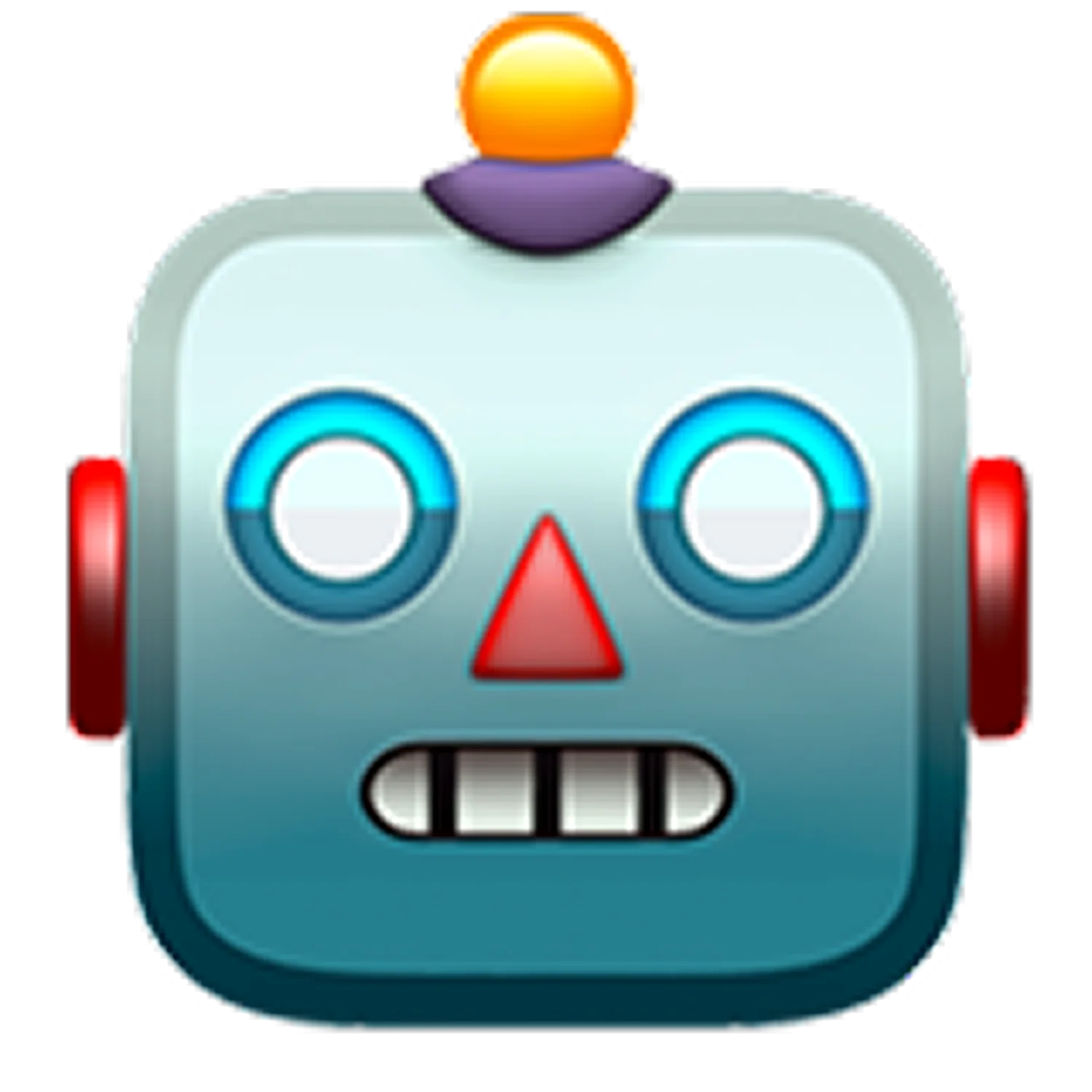 Cute Teal Robot Face Emoji Free PNG