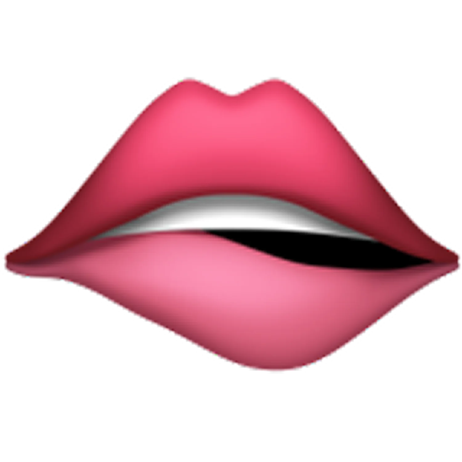 Open Glossy Pink Lips Illustration Free PNG