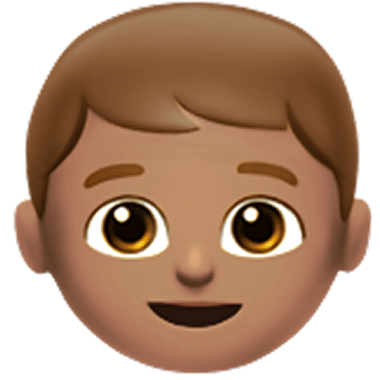 Smiling Brown-Haired Boy Emoji Face Free PNG
