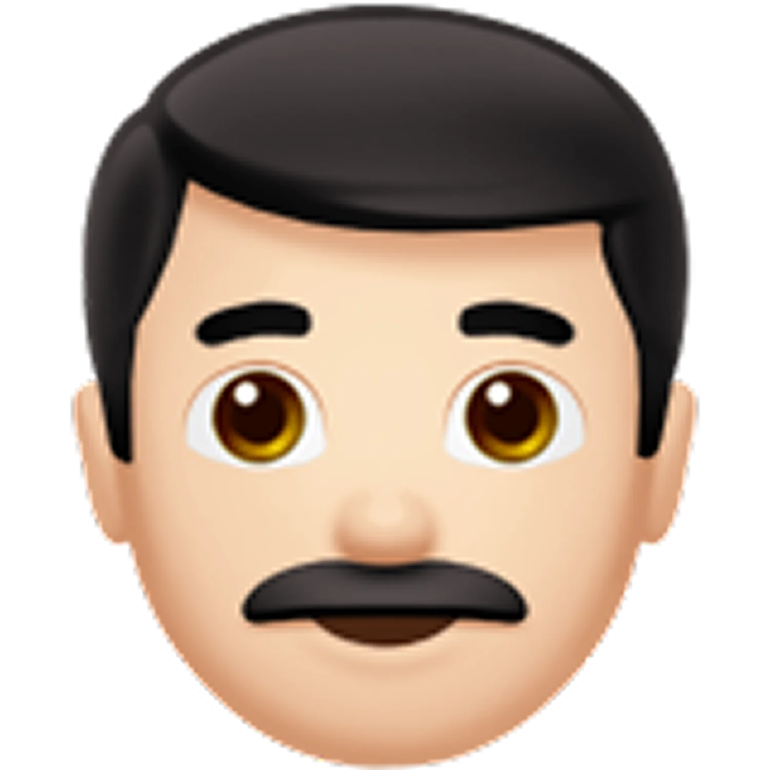 Mustached Man Emoji Face Free PNG