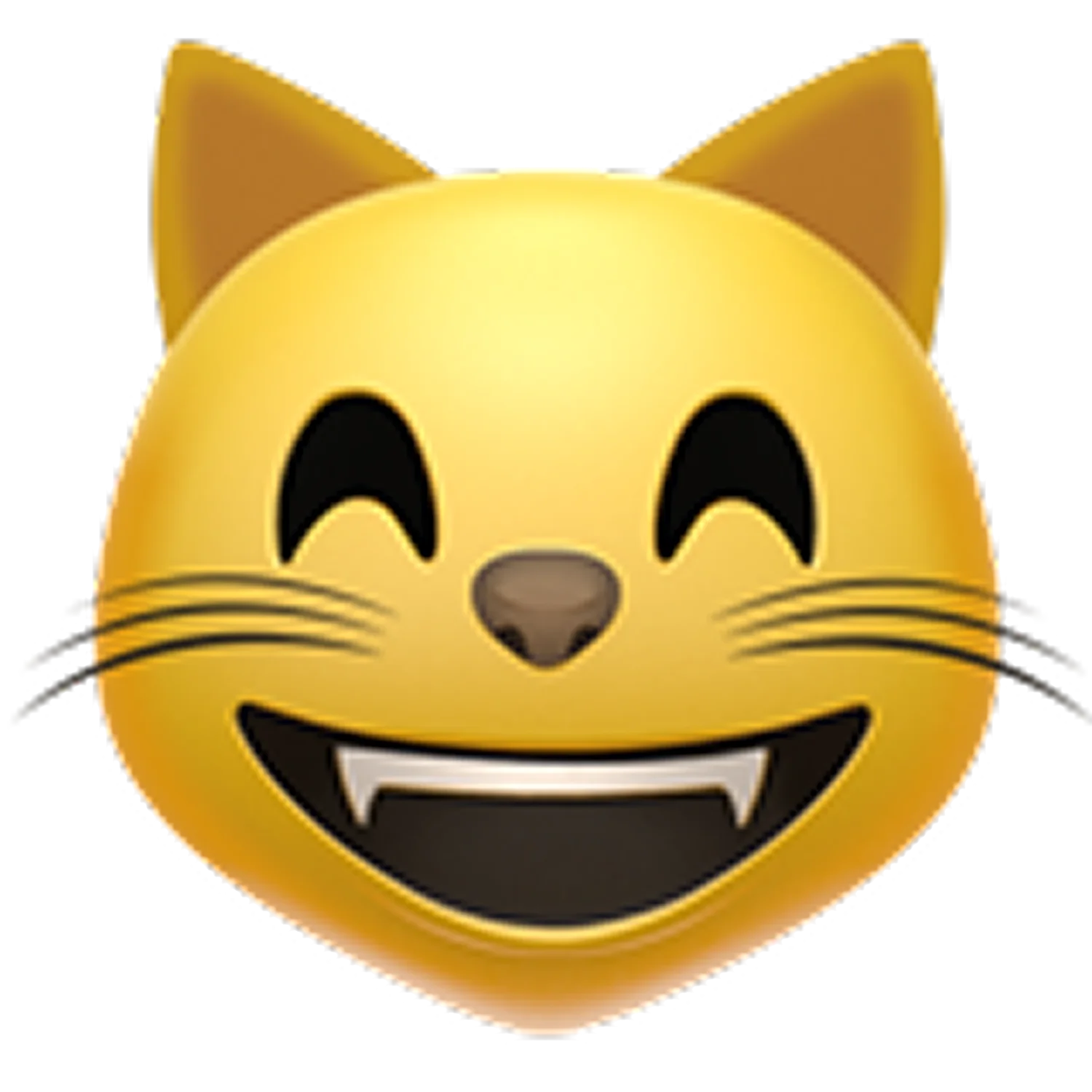Smiling Golden Cat with Fangs Free PNG