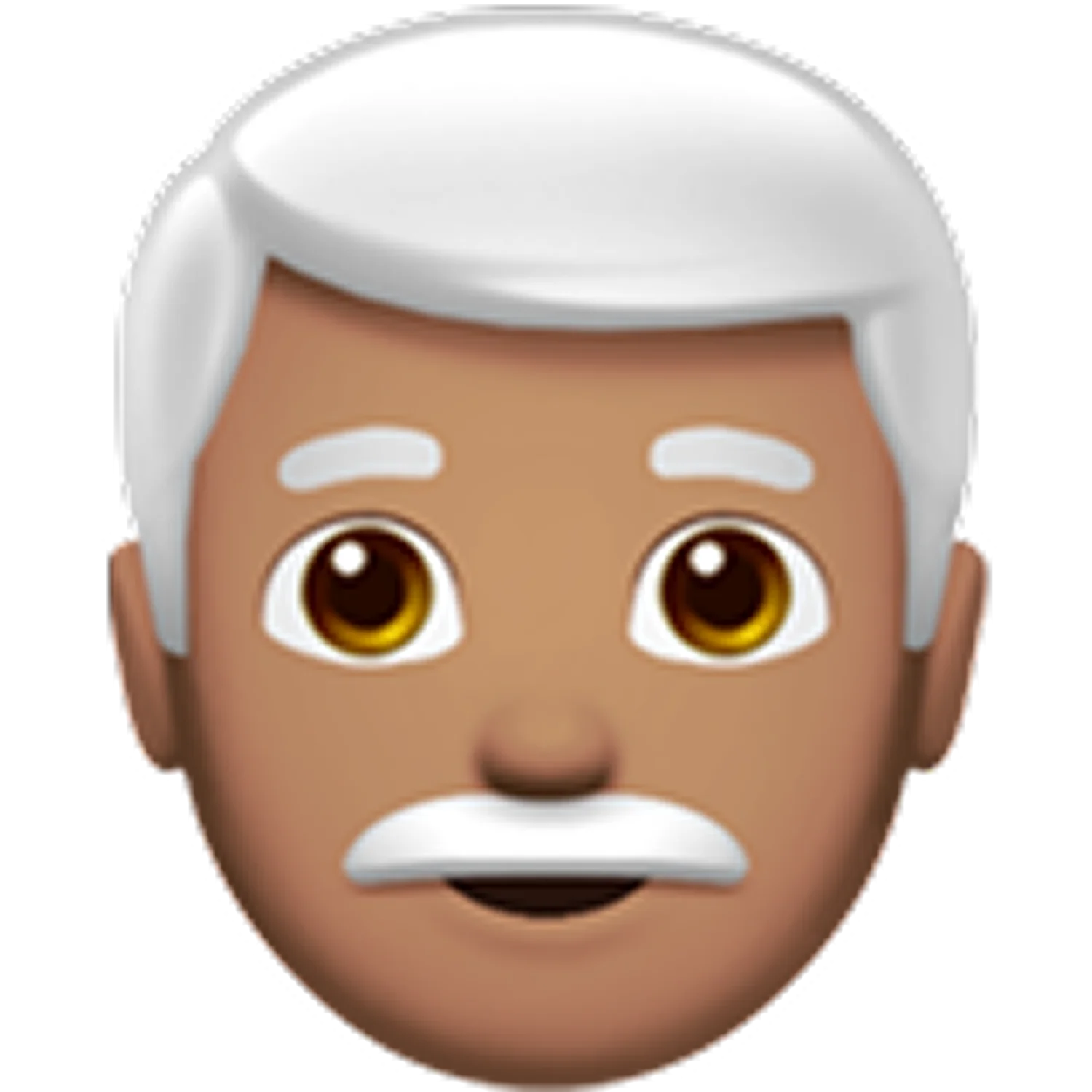 Elderly Man Emoji Face with White Hair and Mustache Free PNG