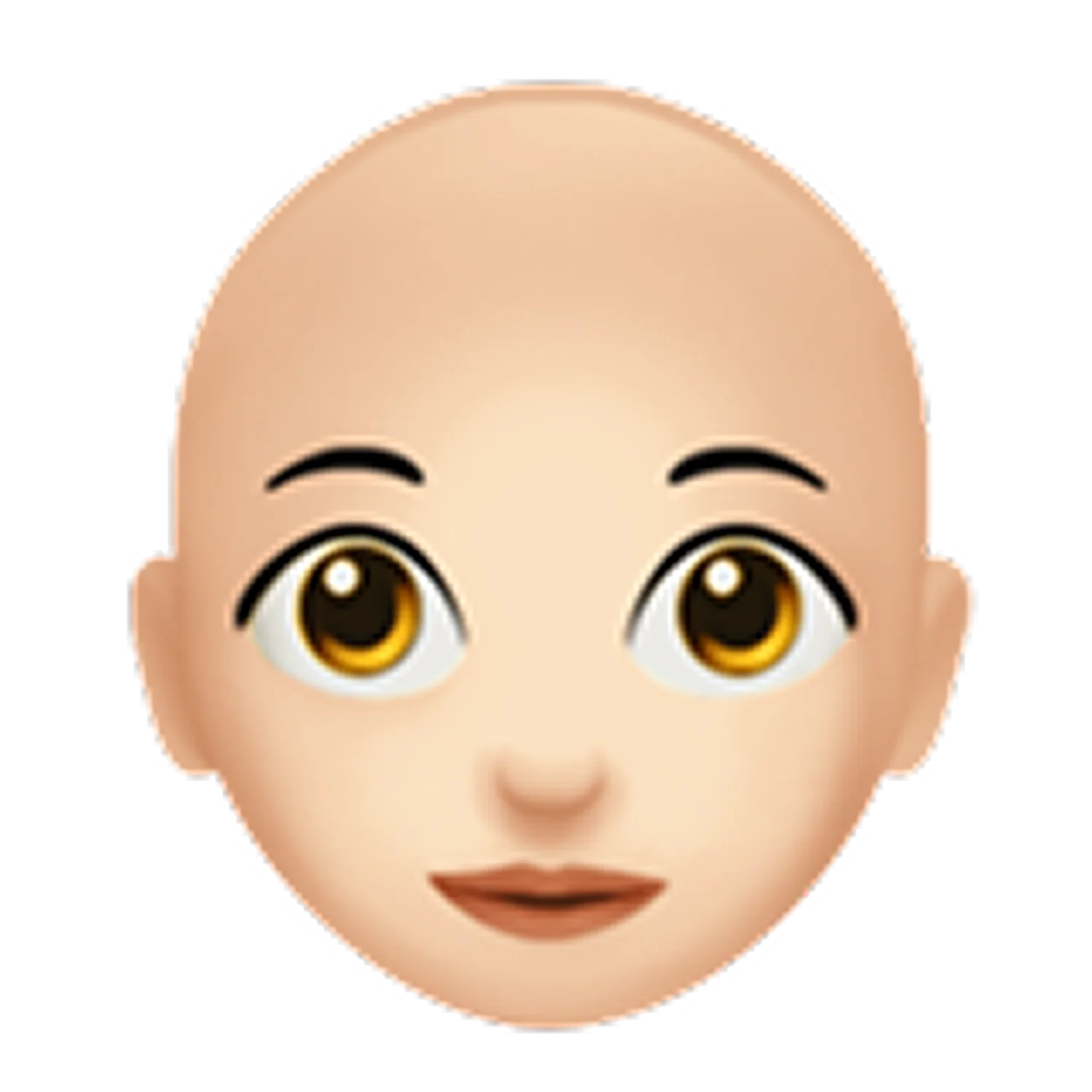 Bald Face Emoji with Golden Eyes Free PNG