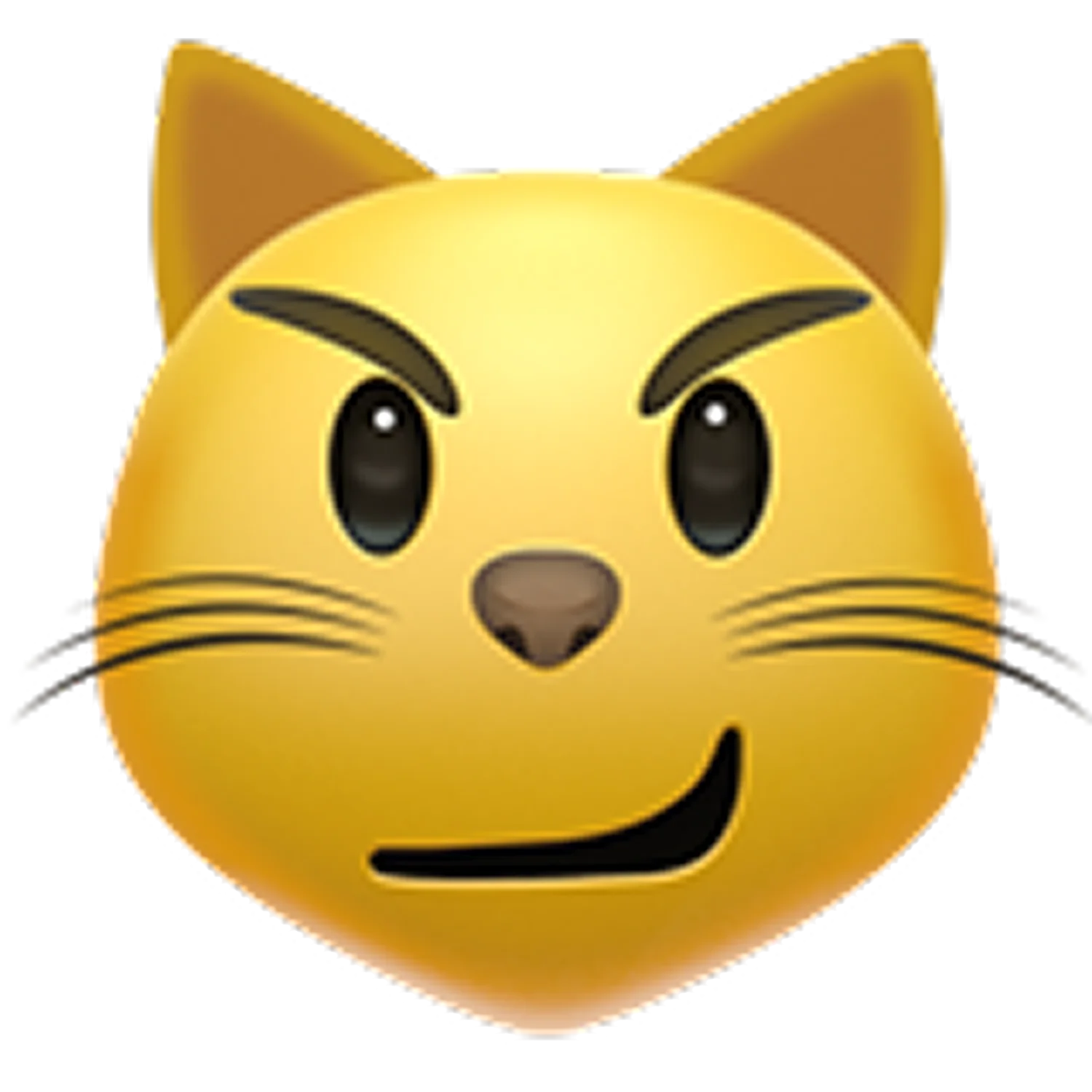Smirking Yellow Cat Face Emoji Free PNG