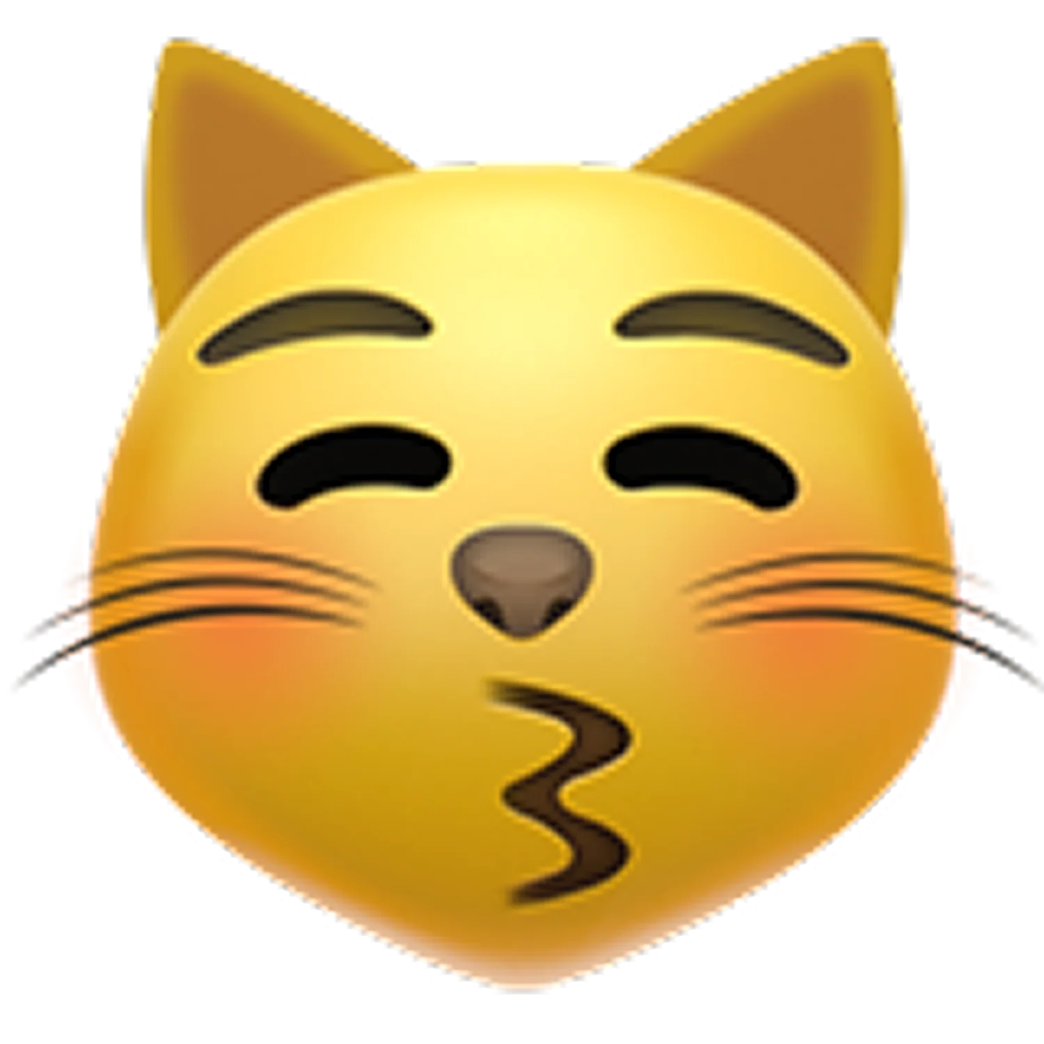 Golden Cat Face Blowing a Kiss Emoji Free PNG