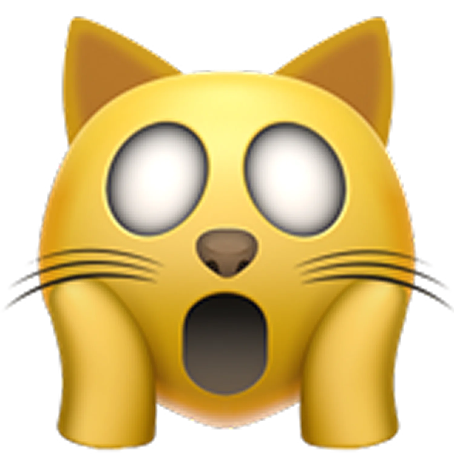 Surprised Yellow Cat Emoji Free PNG