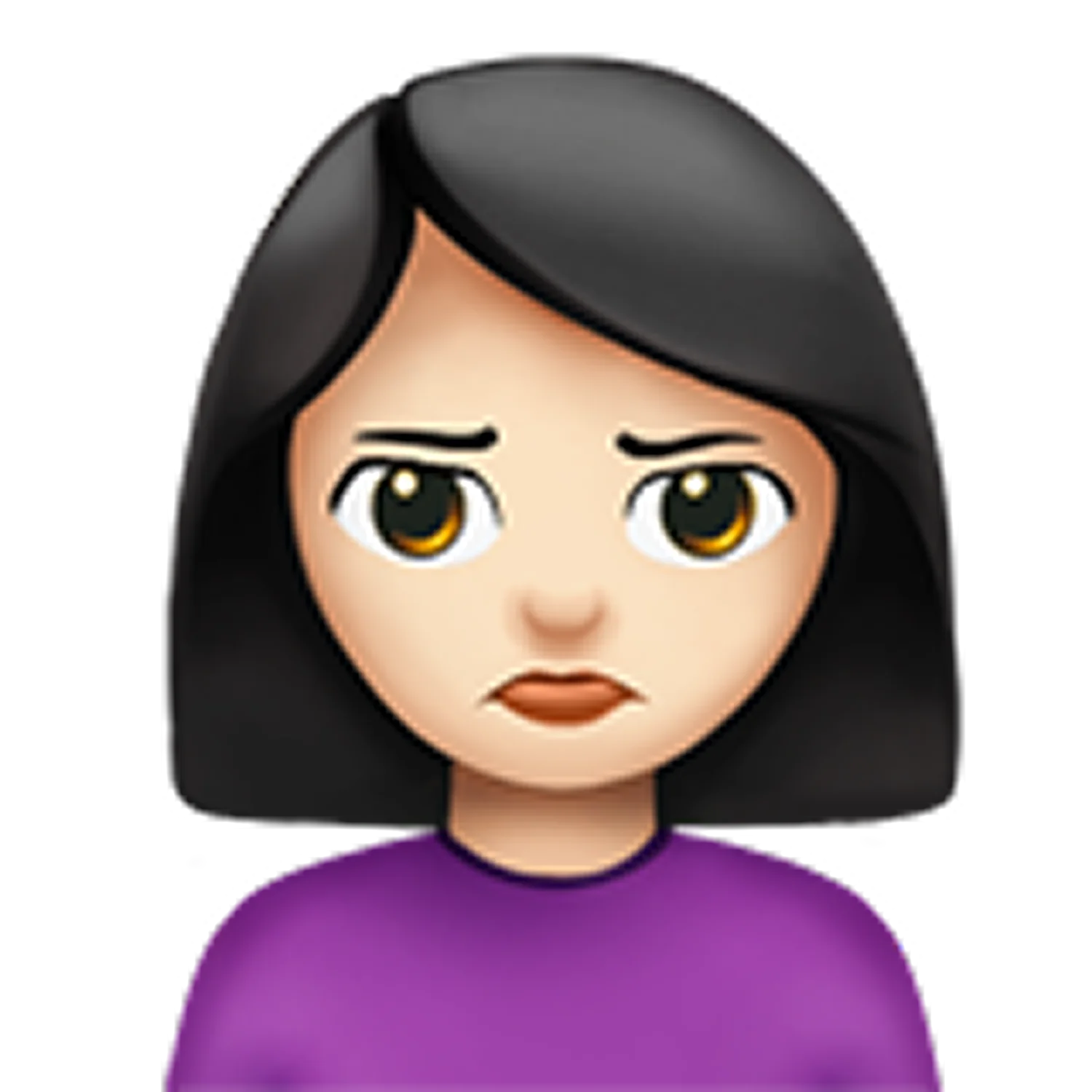 Worried Woman Emoji Portrait Free PNG