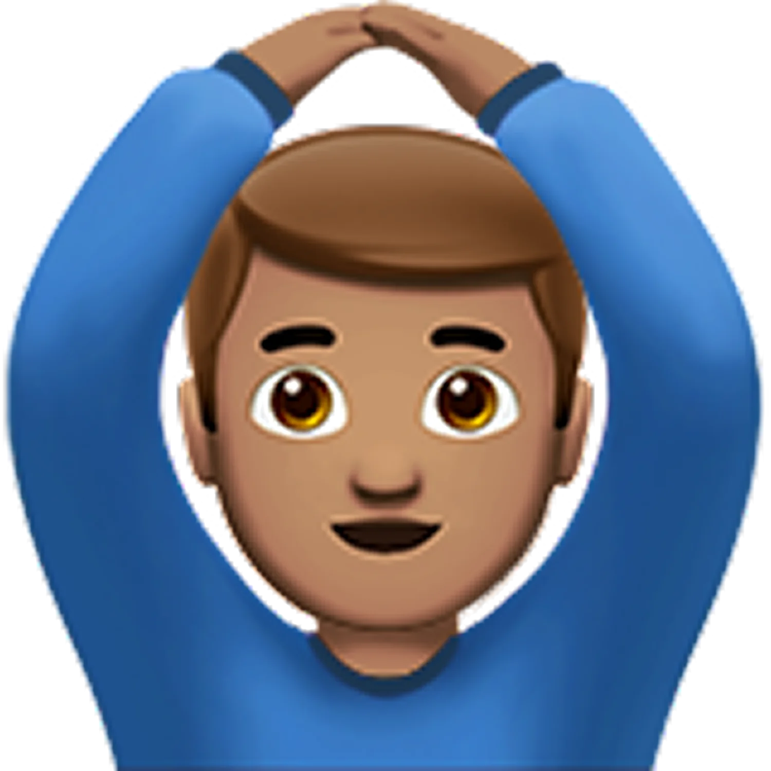 Smiling Man with Arms Raised Free PNG