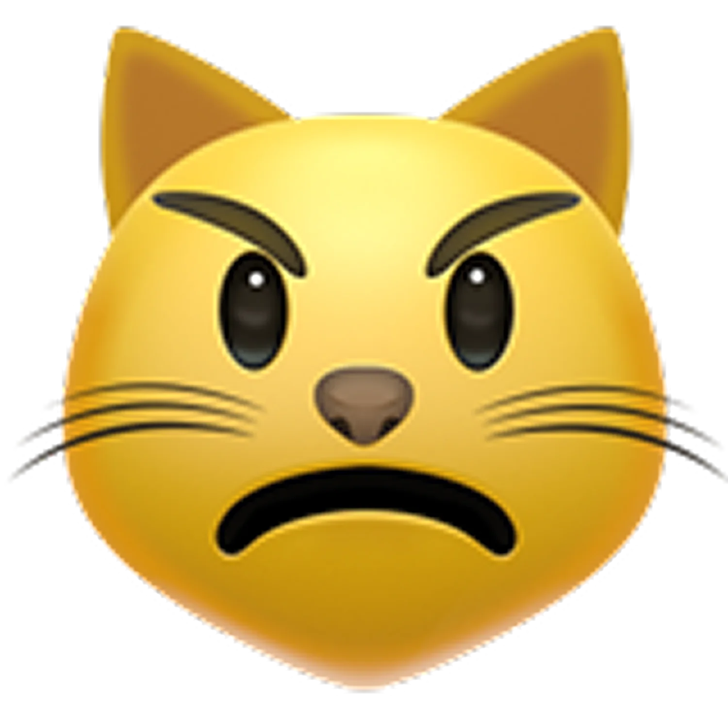 Frowning Yellow Cat Face Emoji Free PNG