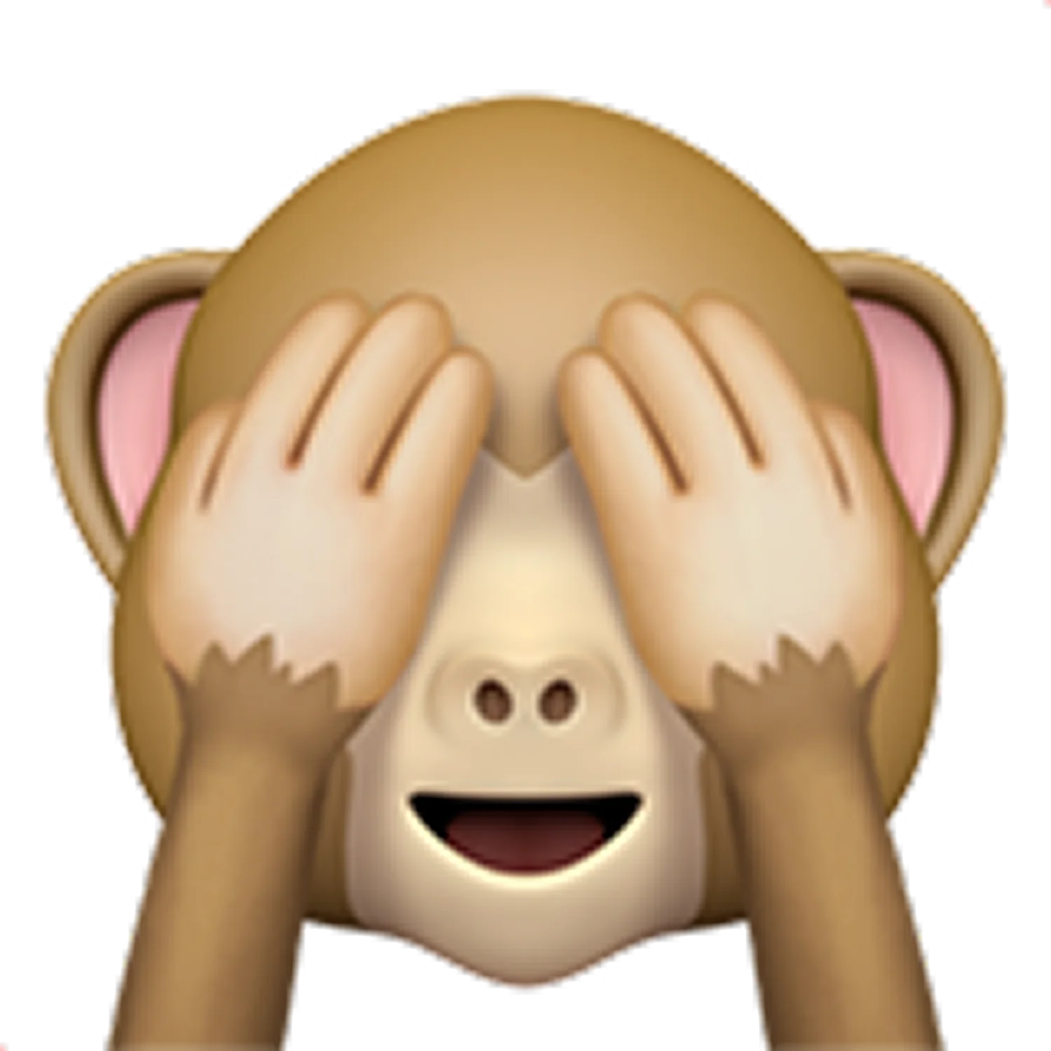 See-No-Evil Monkey Emoji with Hands Over Eyes Free PNG