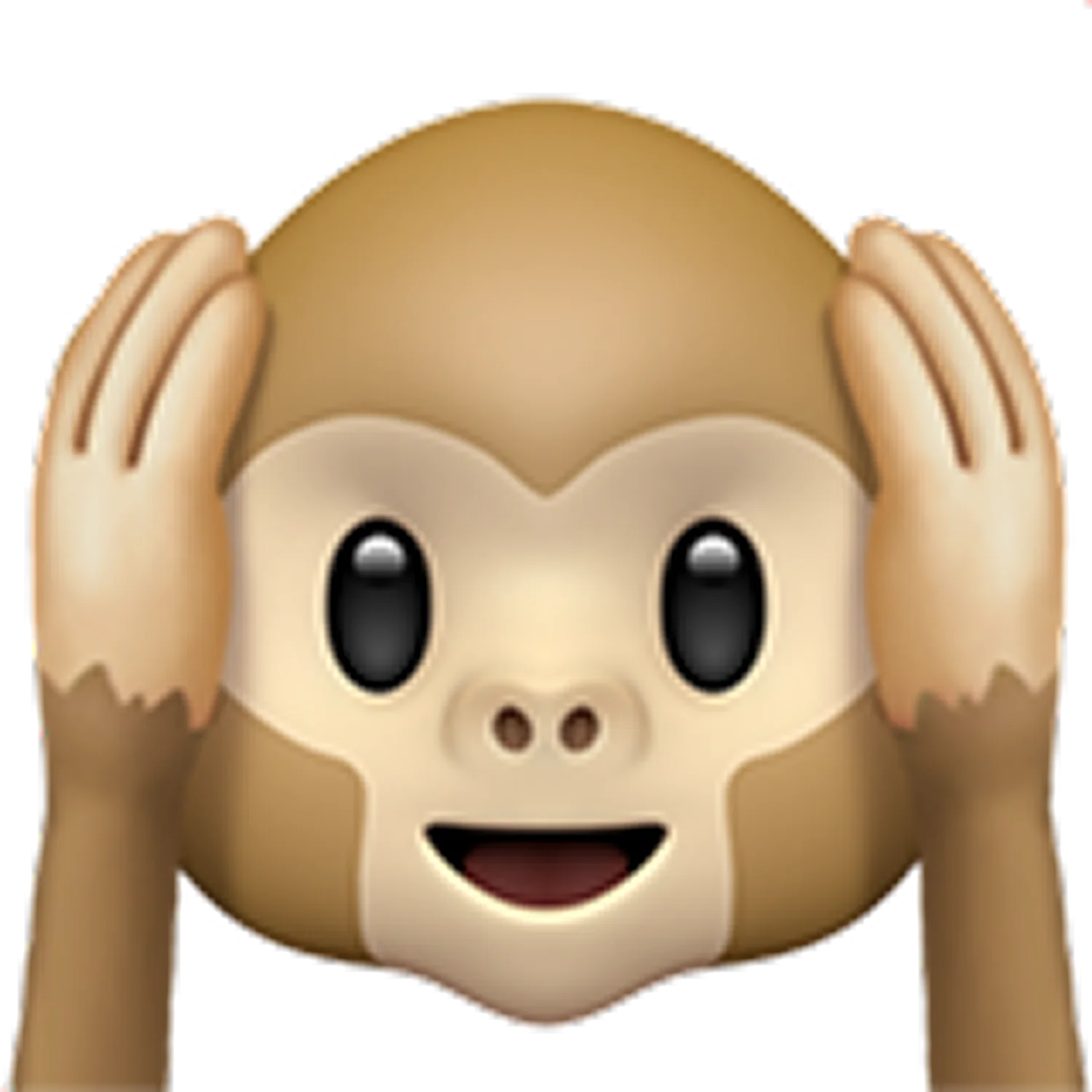 Smiling Monkey Covering Its Ears Free PNG