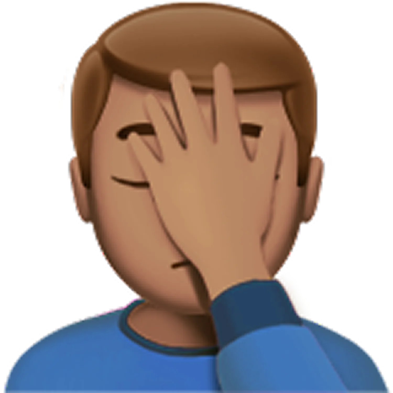 Cartoon Man Facepalming with Hand over Face Free PNG