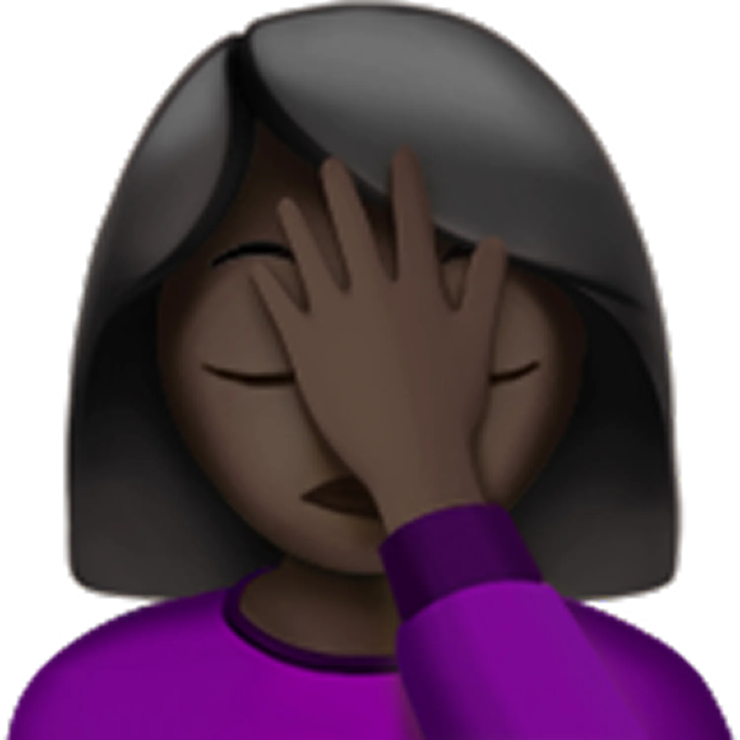Woman Facepalming with Closed Eyes Free PNG