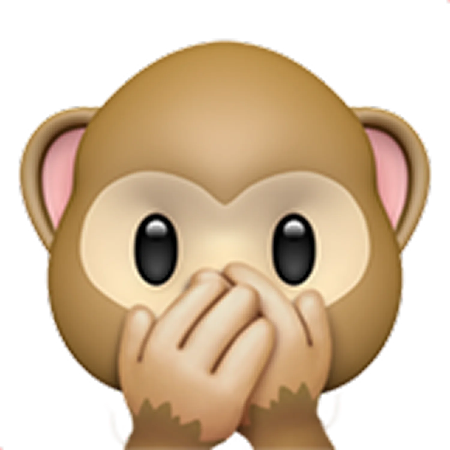 Free PNG of a Monkey Covering Its Mouth