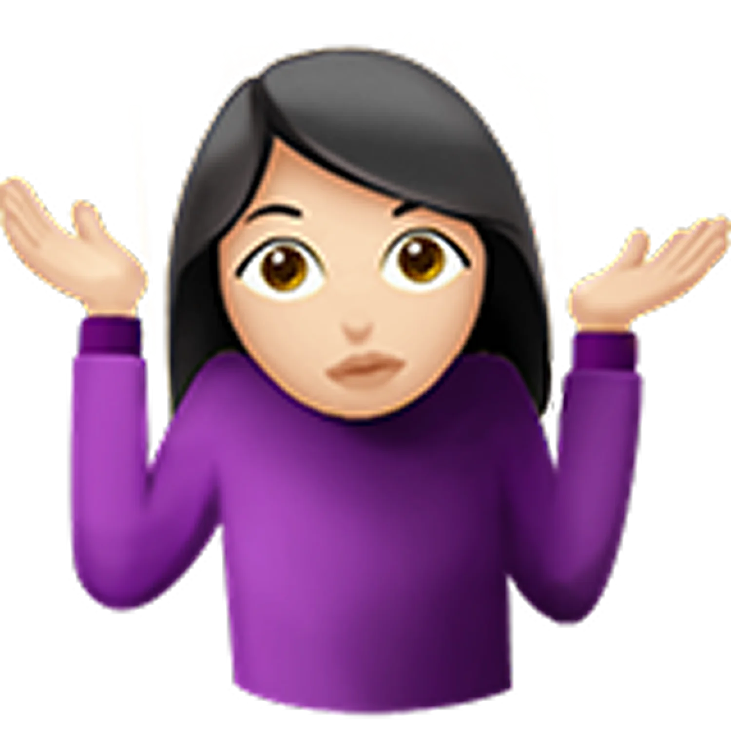 Shrugging Woman in Purple Top Free PNG