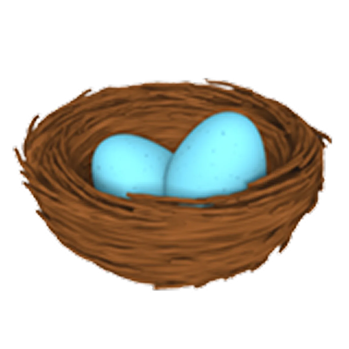 Free PNG of a Brown Nest with Two Blue Eggs