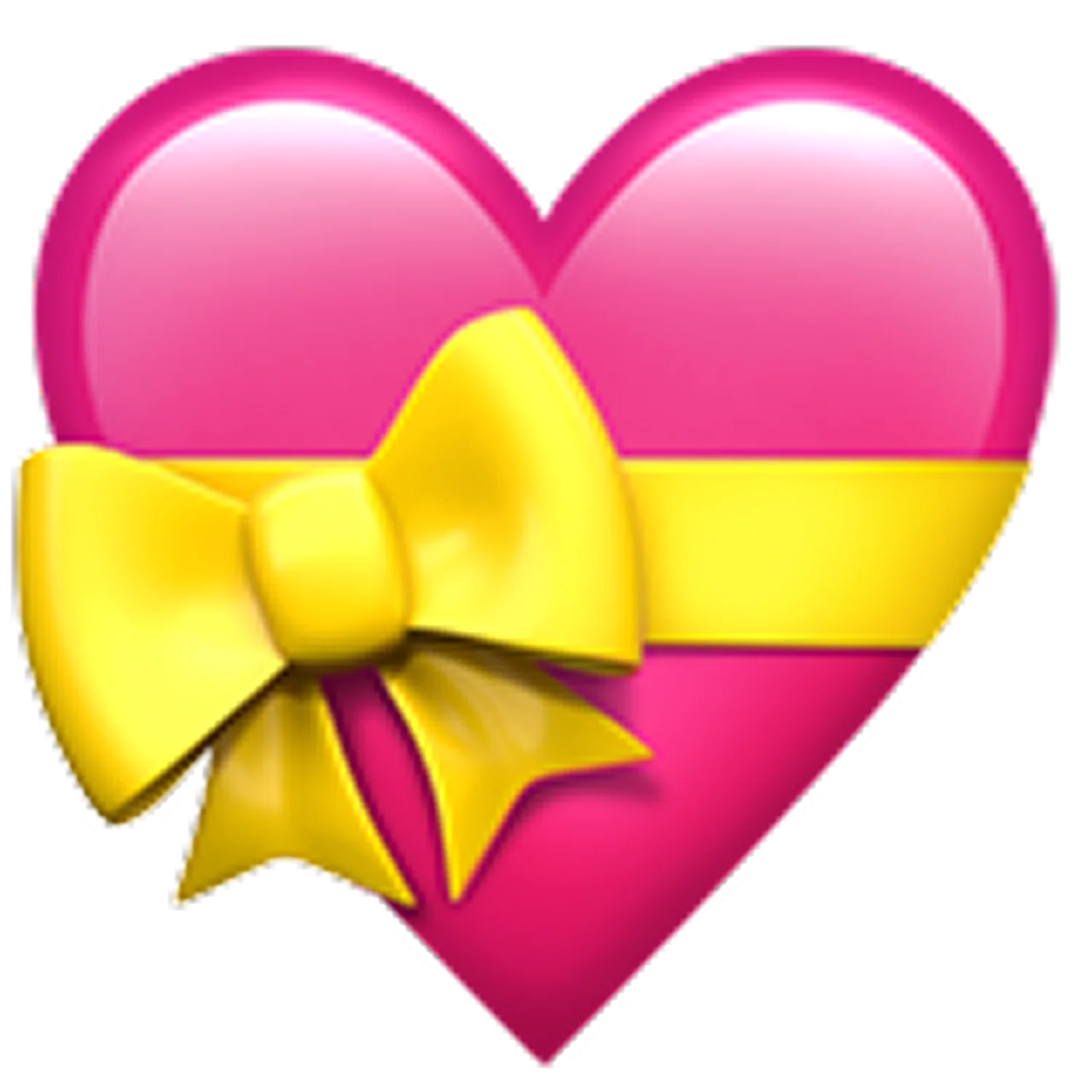 Pink Heart Gift Box with Yellow Bow Free PNG