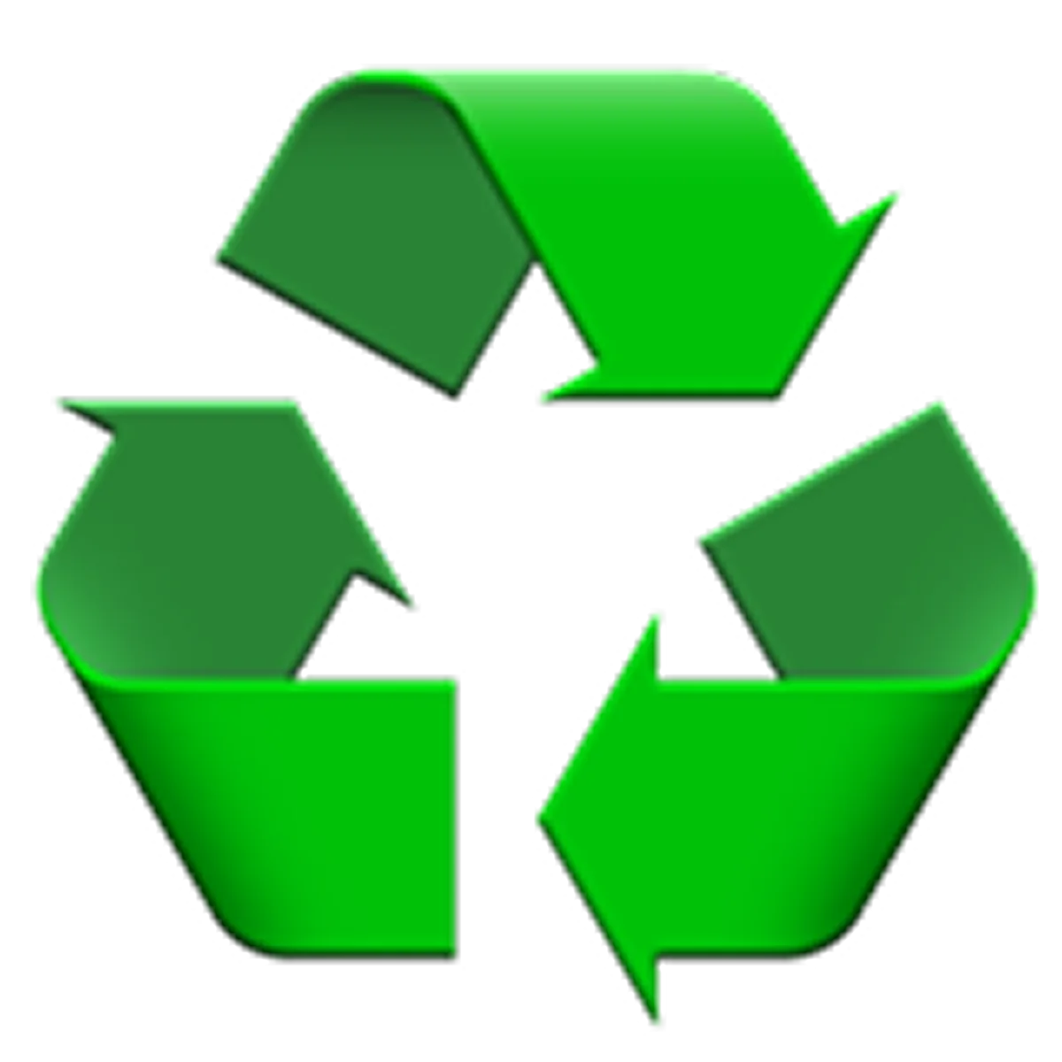 Green 3D Recycling Symbol Free PNG