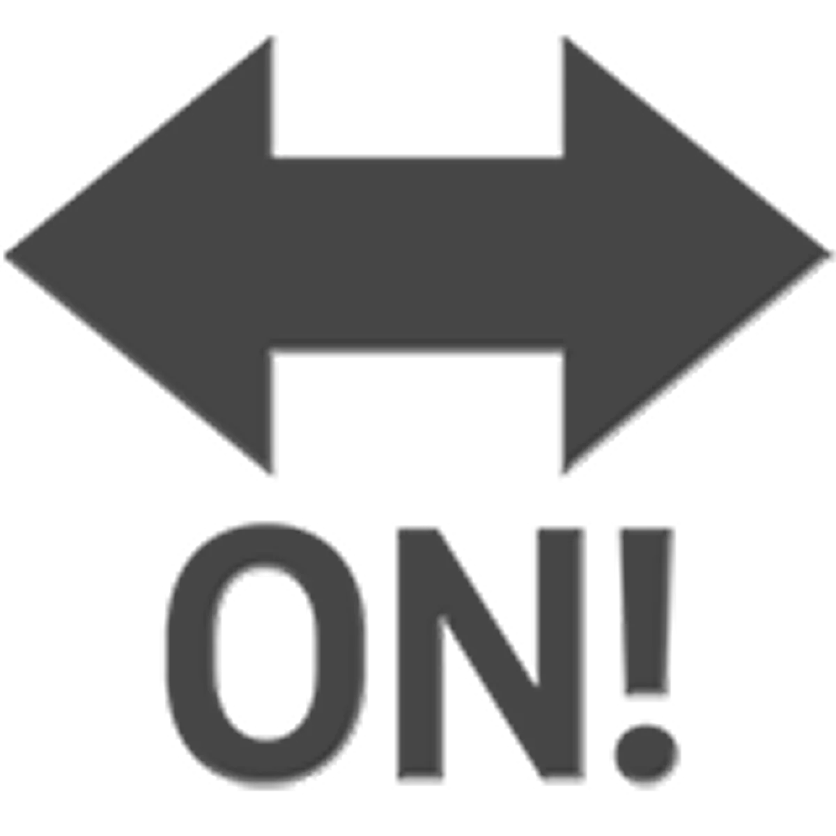Dark Gray Double-Ended Arrow with ON! Text - Free PNG