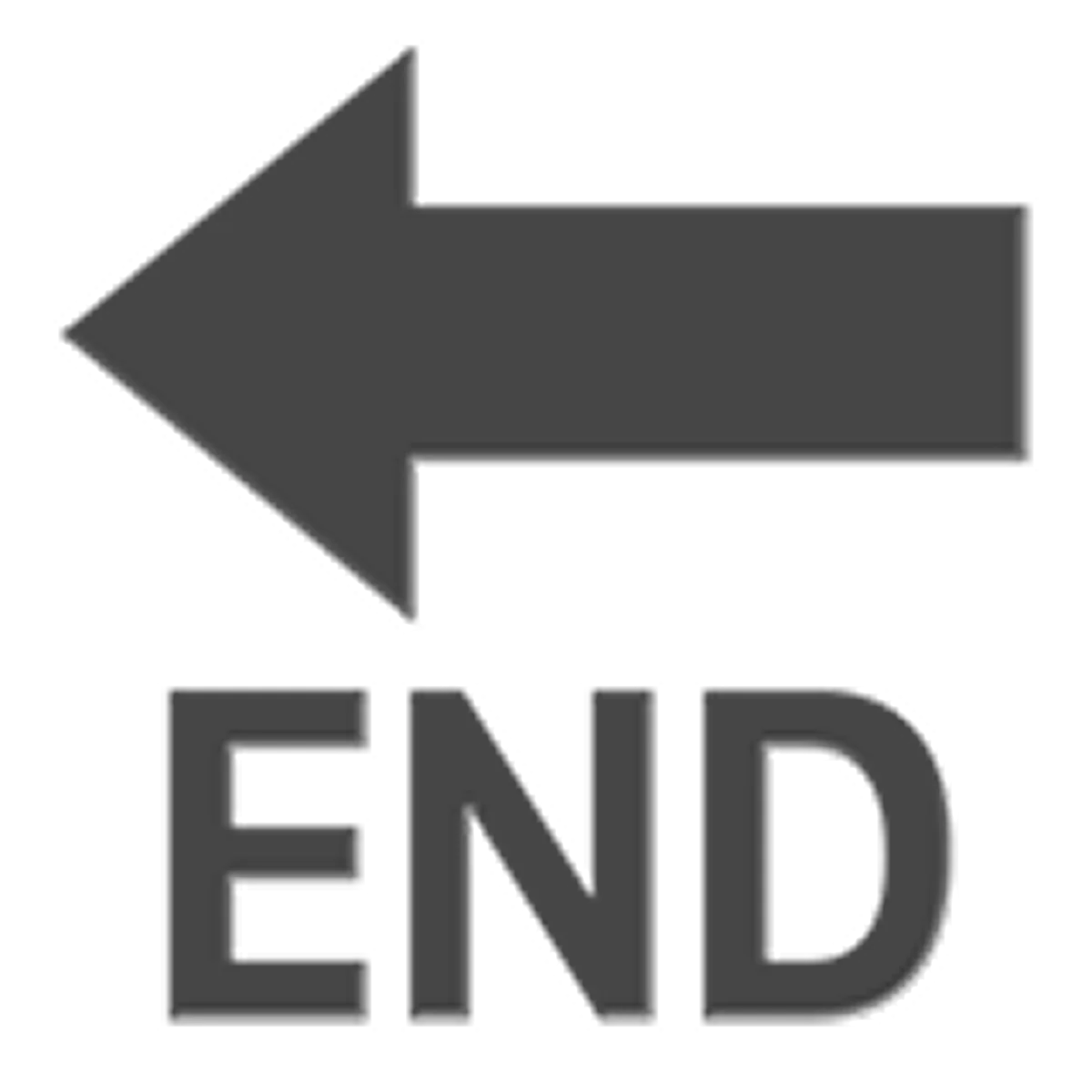 Left Arrow and END Text Icon Free PNG