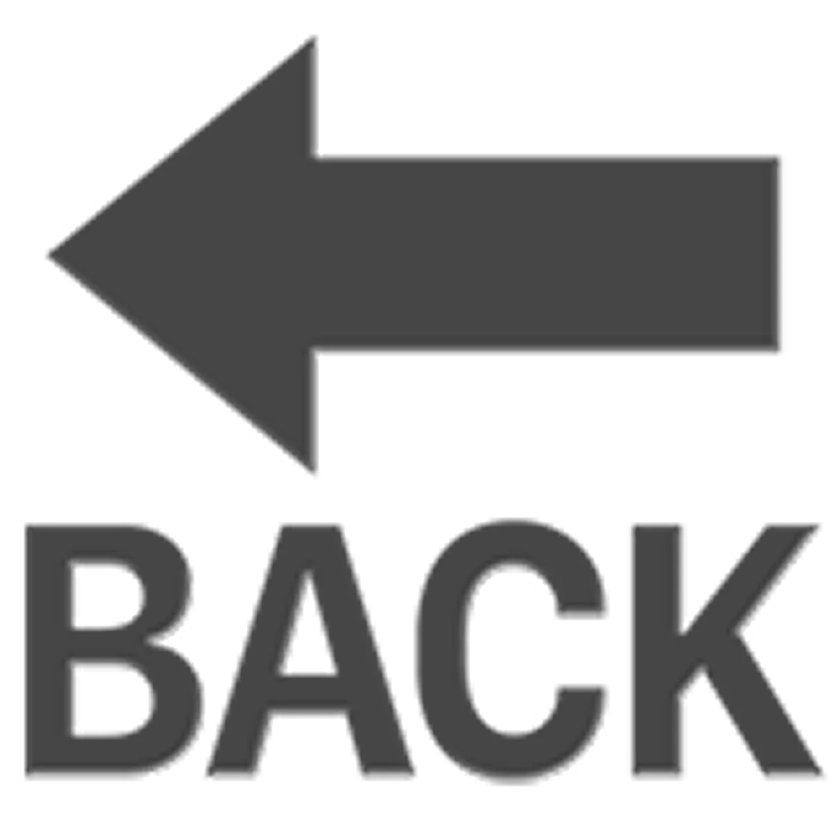 Dark Gray Left Arrow and BACK Text Free PNG