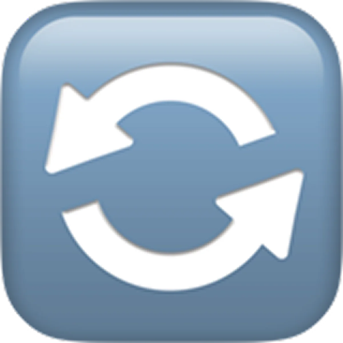 White Circular Refresh Arrows on Blue Button Free PNG