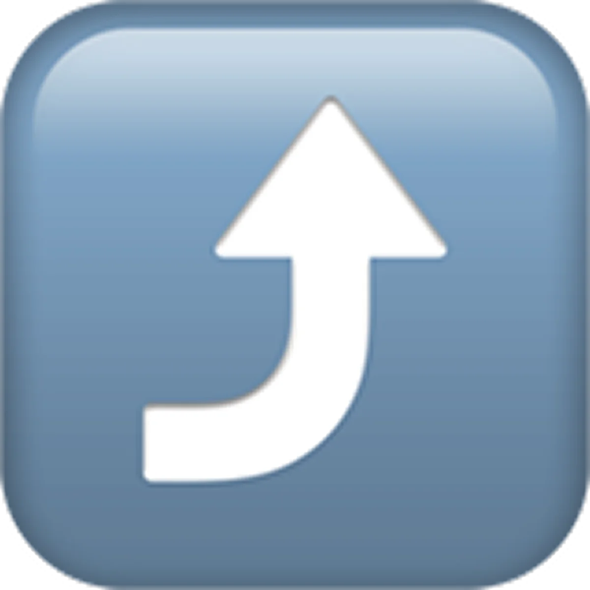 Blue Rounded Square with Curved Upward Arrow Free PNG