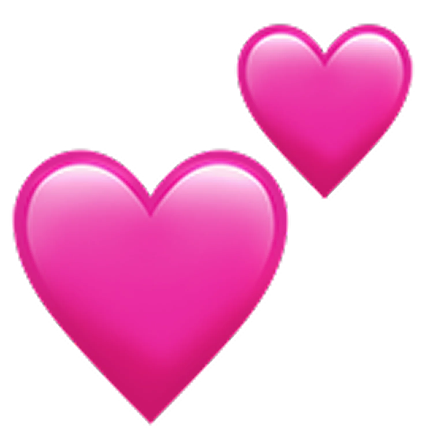Two Glossy Pink Hearts Free PNG