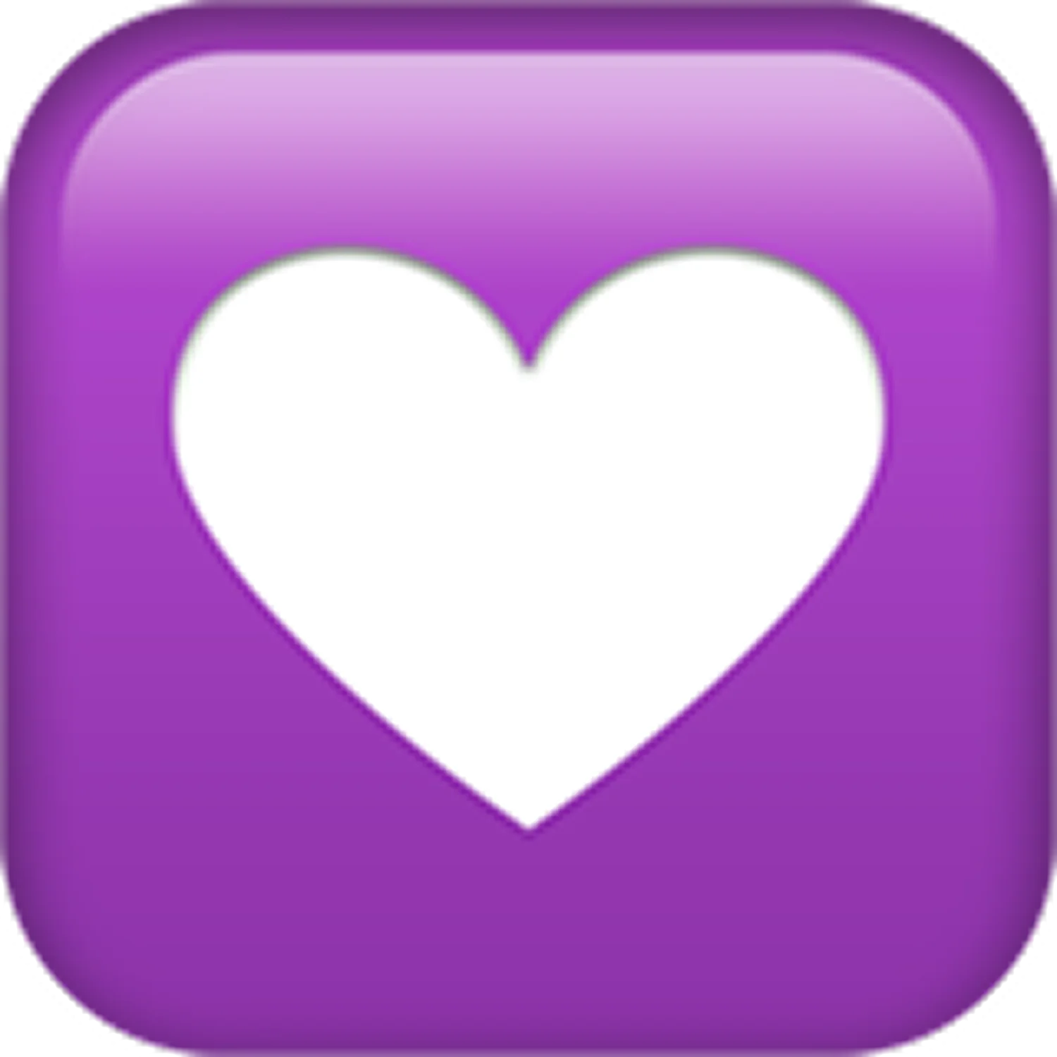 Glossy Purple Heart Button Icon Free PNG