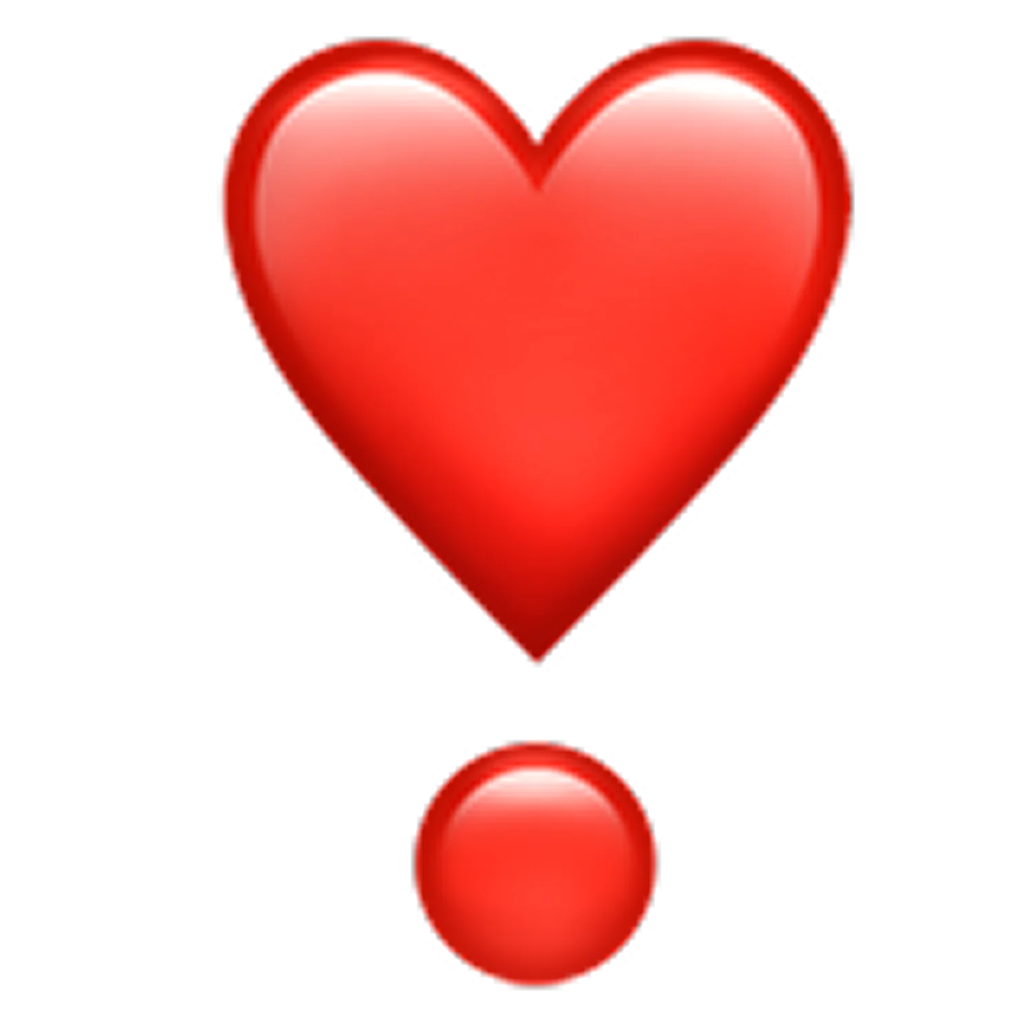 Glossy Red Heart Exclamation Mark Icon Free PNG