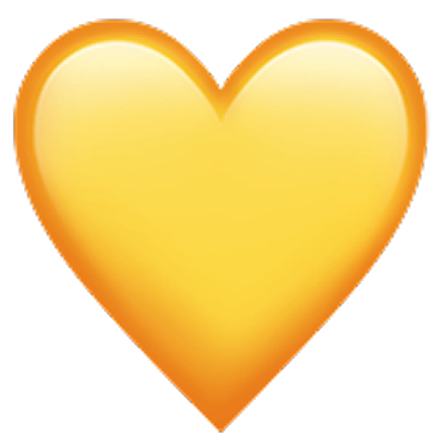 Glossy Yellow Heart Icon with Orange Edge - Free PNG
