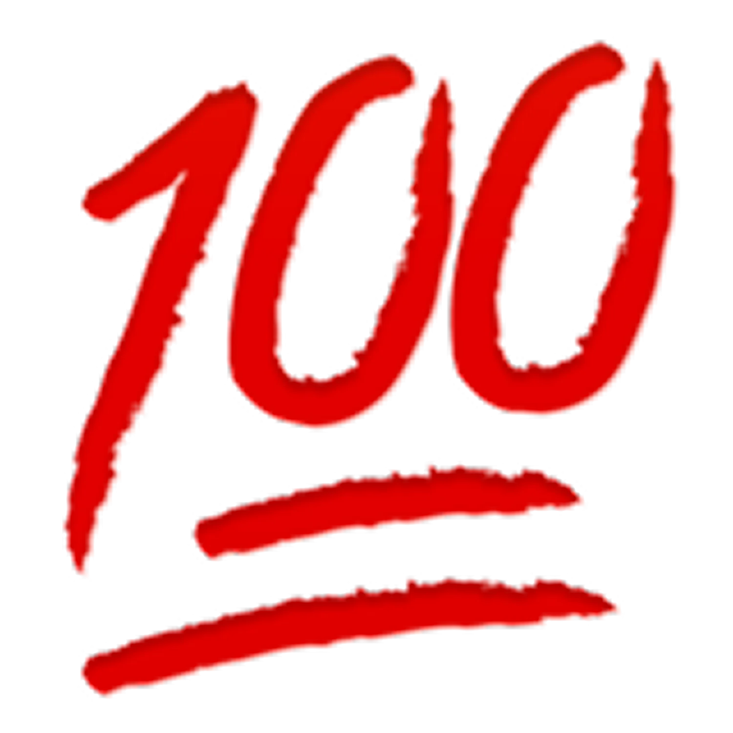 Red Hand-Drawn 100 with Double Underline Free PNG