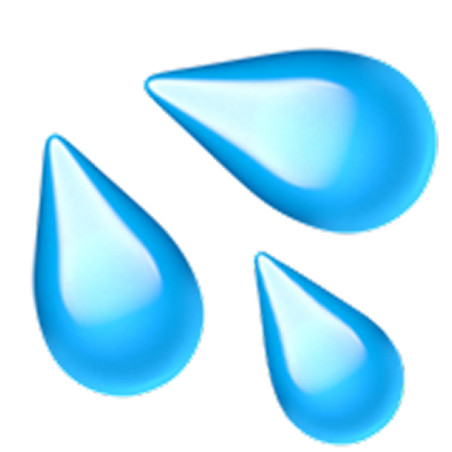 Three Glossy Blue Water Droplets Free PNG