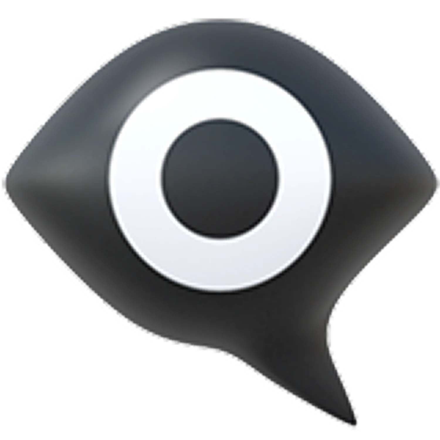 Dark Gray Eye-Shaped Map Pin Icon Free PNG