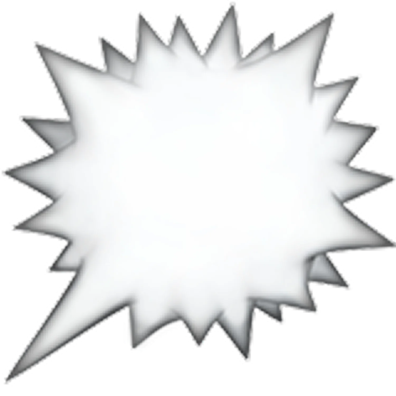 Blank White Comic Burst Speech Bubble Free PNG