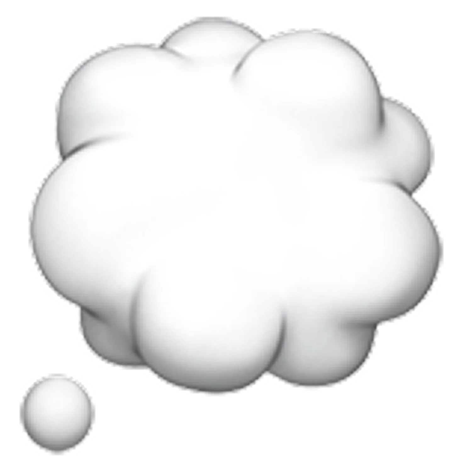 Glossy White Thought Bubble Icon Free PNG