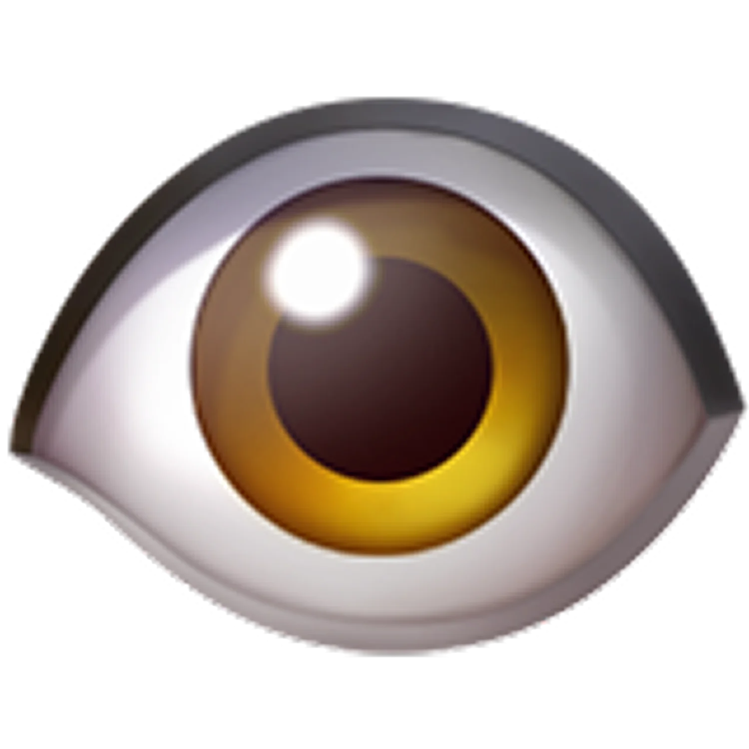 Glossy Golden-Brown Cartoon Eye Free PNG
