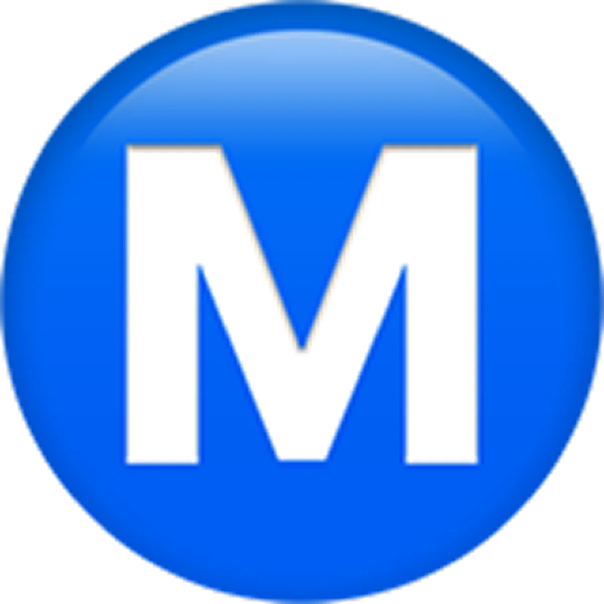 White Letter M in a Blue Circle Free PNG