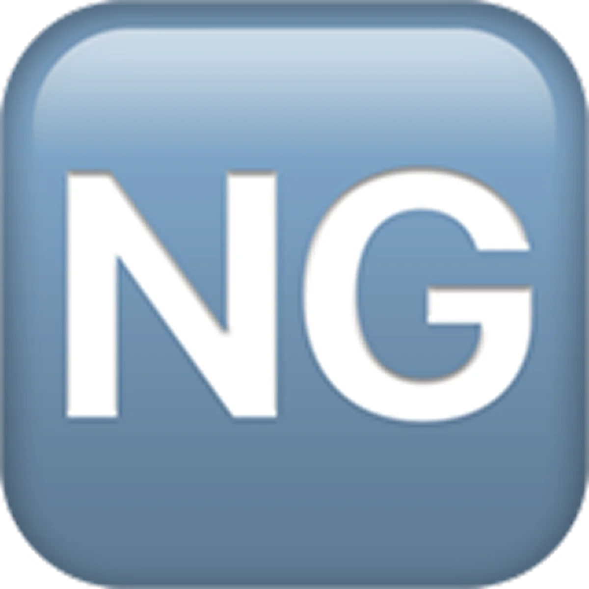White NG Initials on a Blue Rounded Square - Free PNG