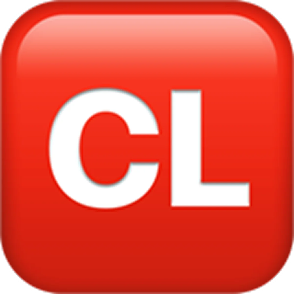Glossy Red CL Initials Icon Free PNG