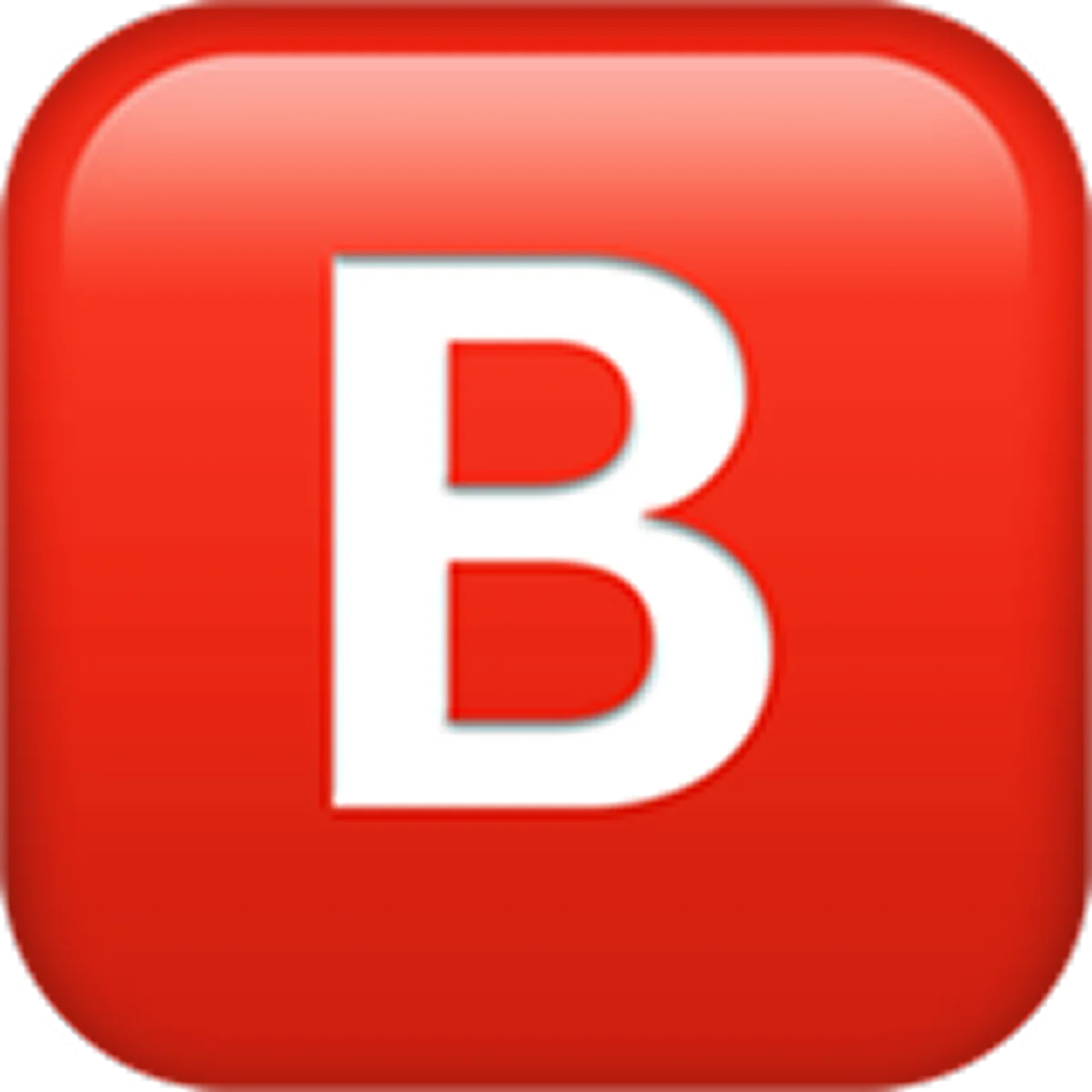 Glossy Red Rounded Square with White B Free PNG