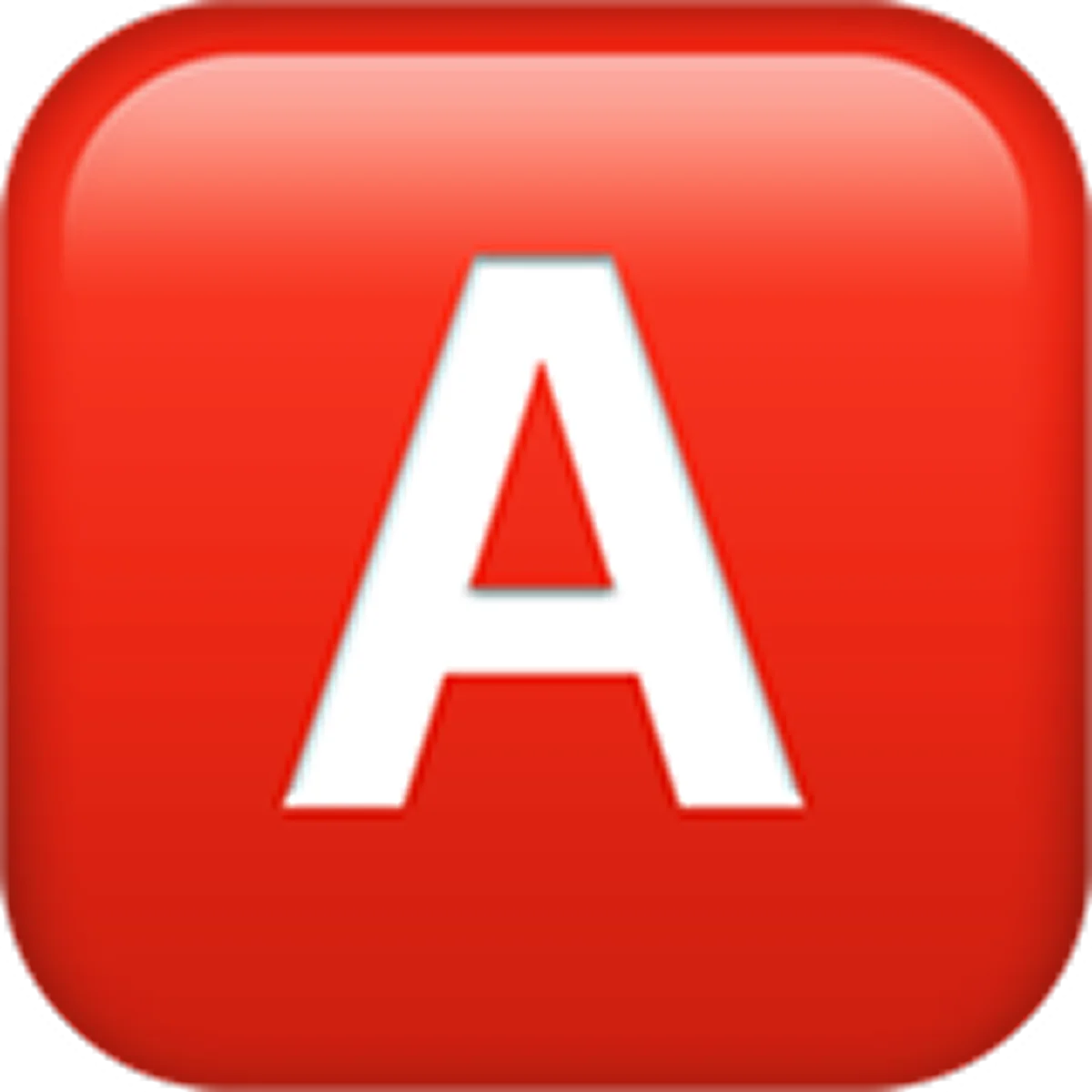 Glossy Red Button with White Letter A Free PNG