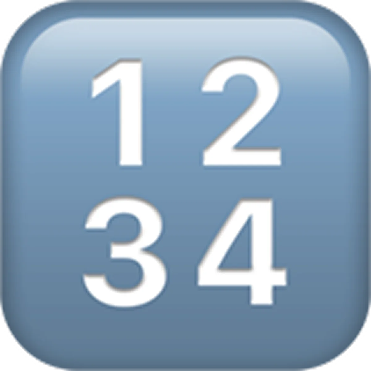 Blue Numbered 1–4 Tile Icon Free PNG