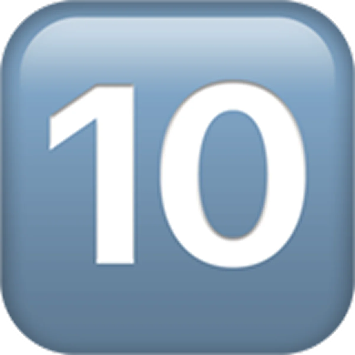 White Number 10 on Blue Rounded Square – Free PNG