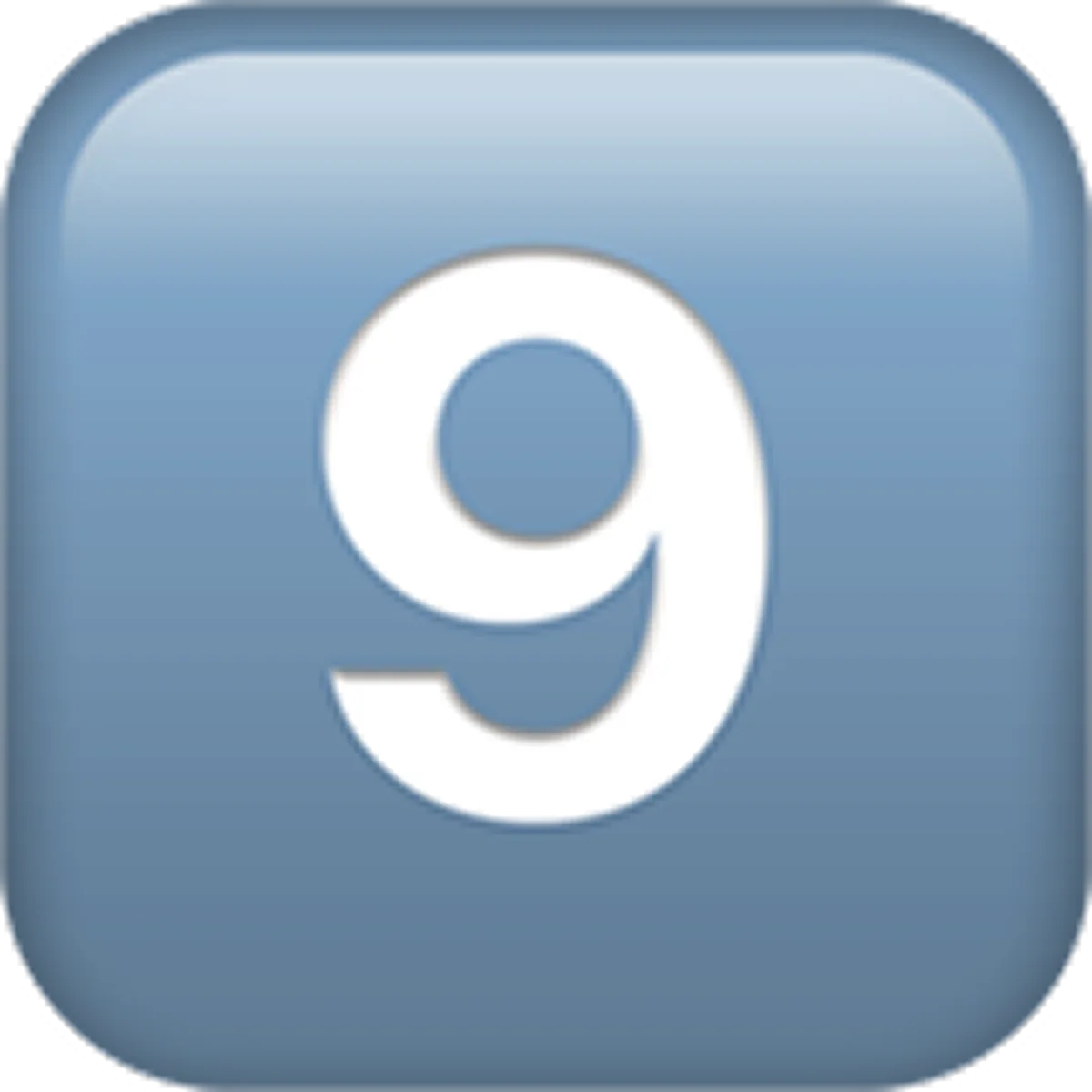 White Number 9 on Blue Rounded Square Icon Free PNG