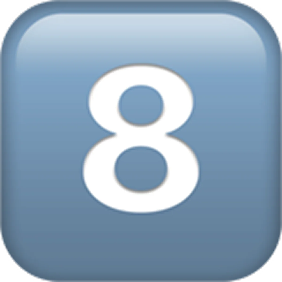 Glossy Blue Number 8 Icon Free PNG