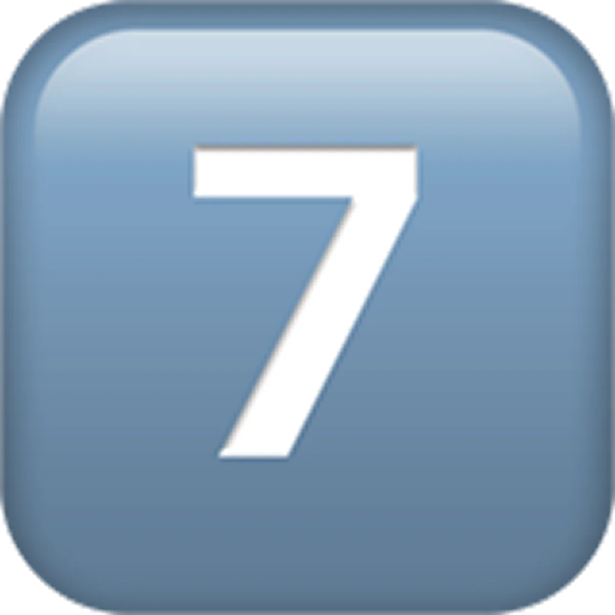 White Number 7 on a Glossy Blue Rounded Square – Free PNG