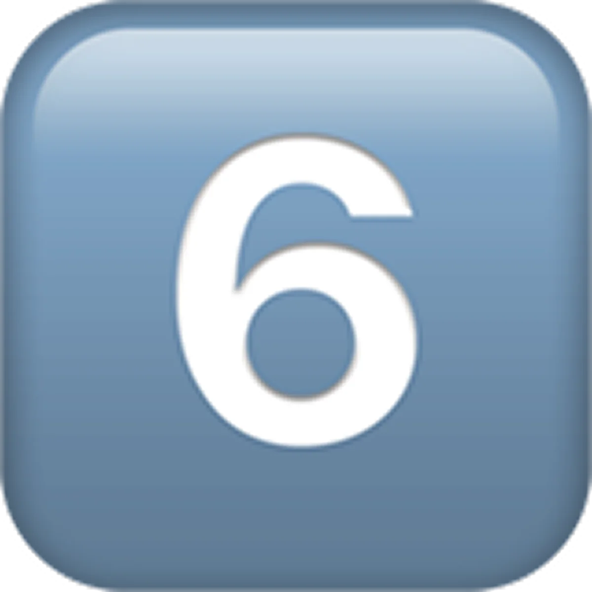 White Number 6 on Blue Rounded Square Icon Free PNG