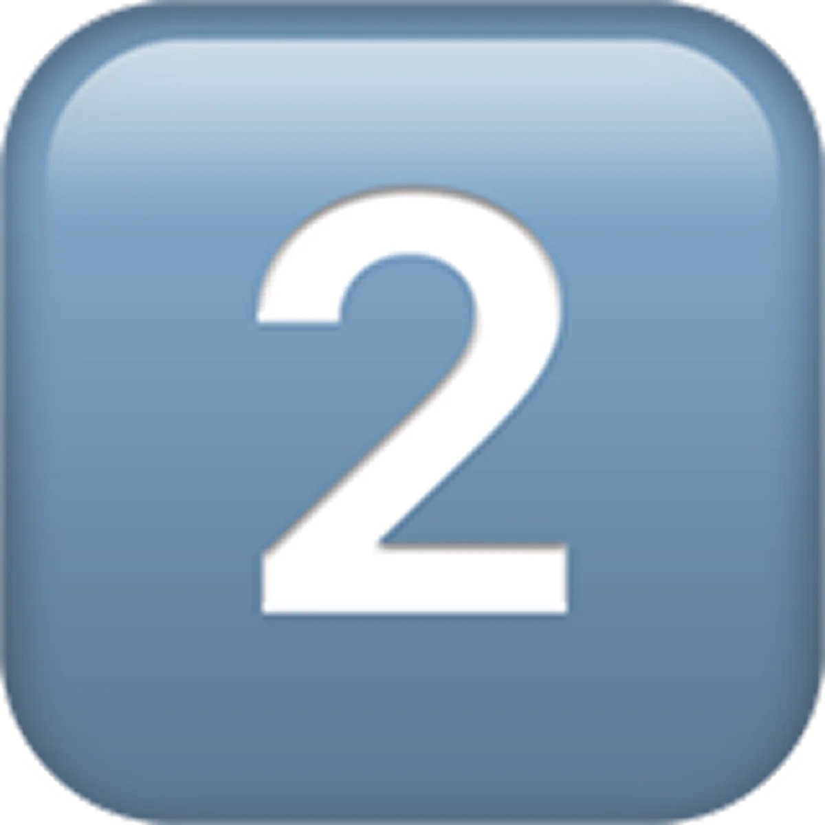 White Number 2 on Glossy Blue Button | Free PNG