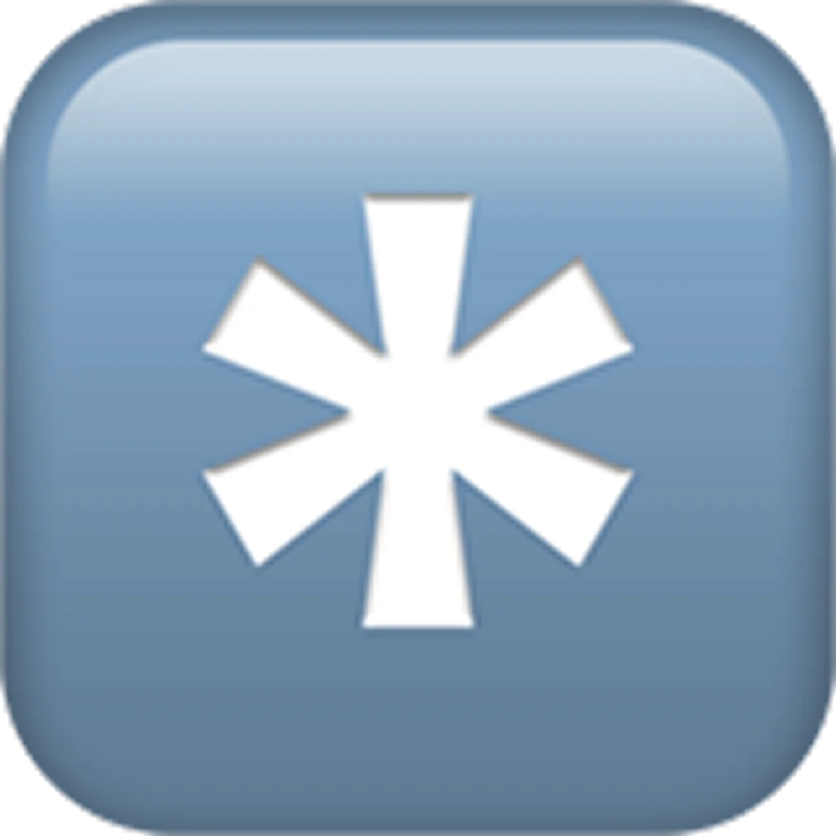 White Eight-Point Asterisk on Blue Icon - Free PNG